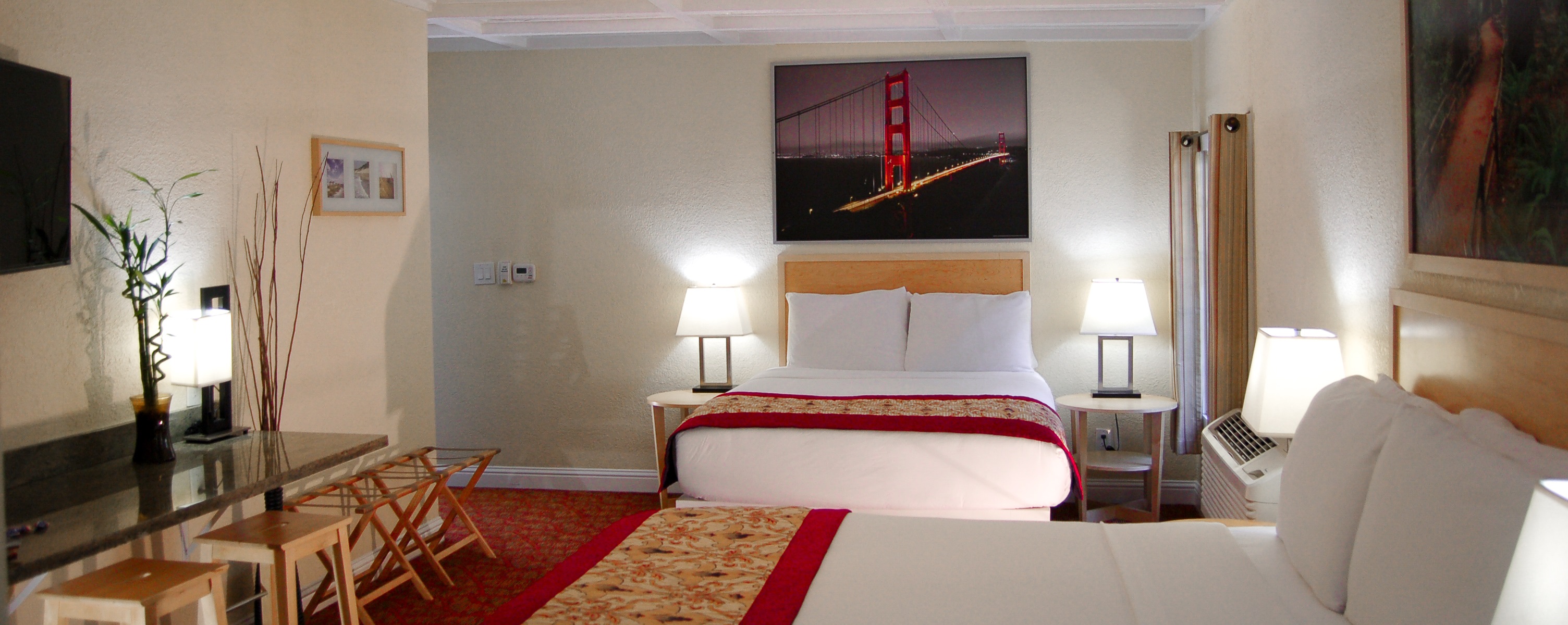 Room with two Queen beds at the Marin Lodge