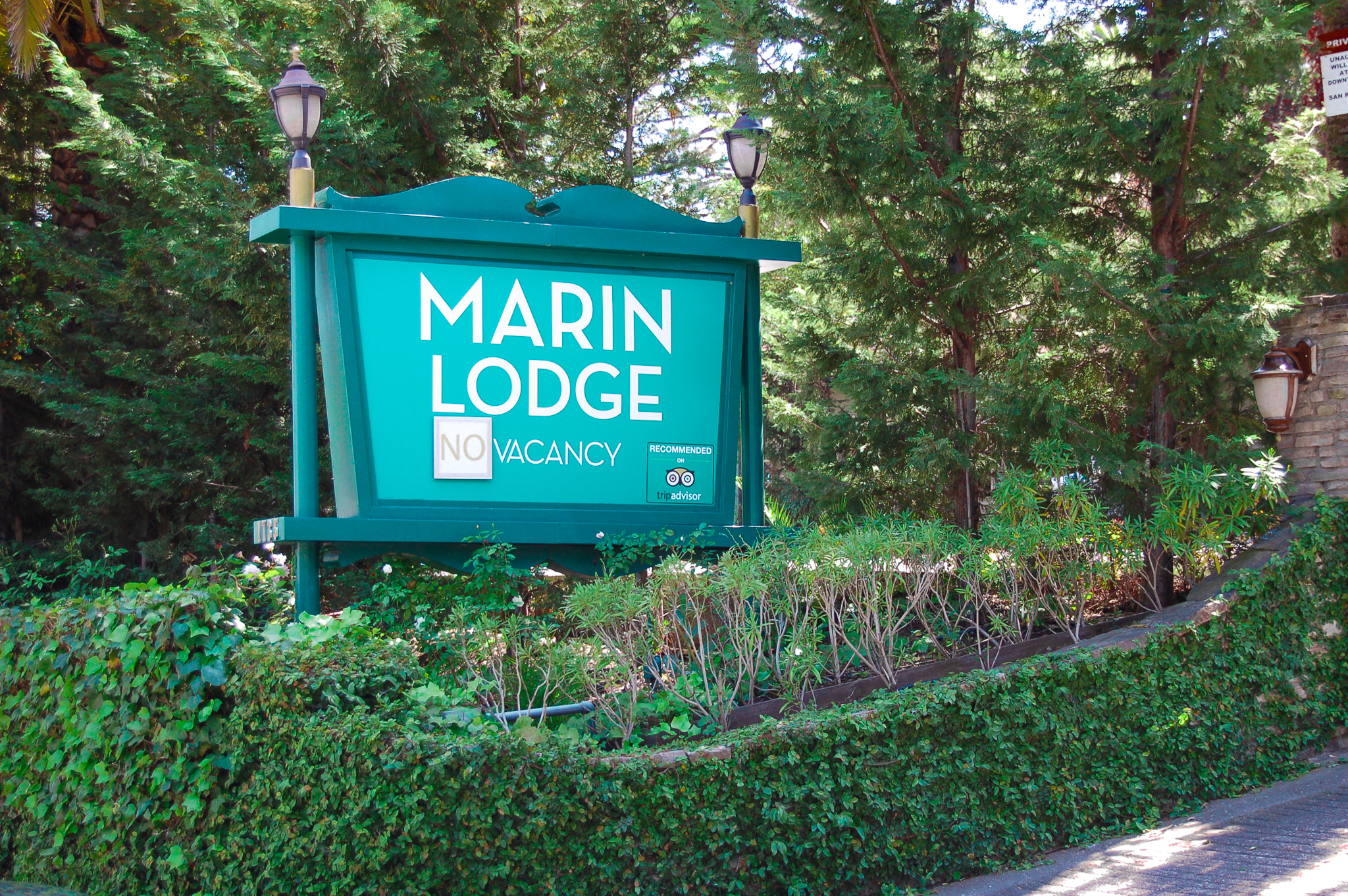 Main sign of the Marin Lodge